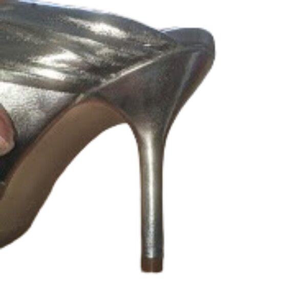 ZARA Silver Slip-On Helled Sandal Size 37 (US &) NEW NWOT - Picture 8 of 12